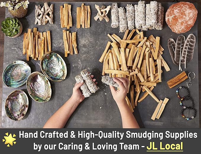 JL Local Smudge Kit Refill - White Sage & Palo Santo for Smudging, Healing, Purifying, Meditating & Incense JLLocal