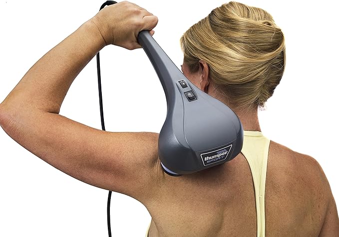 Thumper Sport Percussive Massager - Deep Tissue Home use Massage for Muscles, Back, Shoulders, Neck, Legs, arms. Portable Therapy Action Electric Handheld Massager with Long Handle - Bloomnest