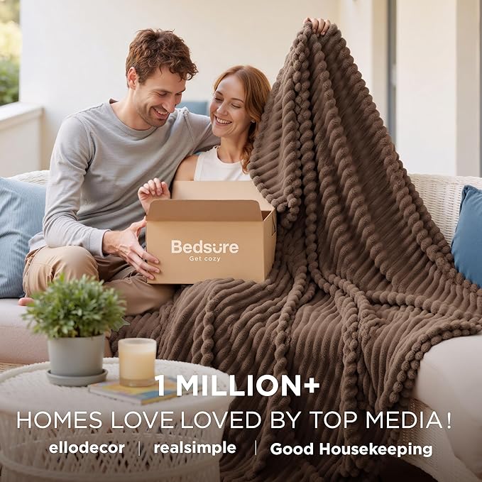 Bedsure GentleSoft Brown Fleece Blanket for Couch - Cozy Soft Blankets for Women, Cute Small Throws for Girls, 50x60 Inches - Bloomnest