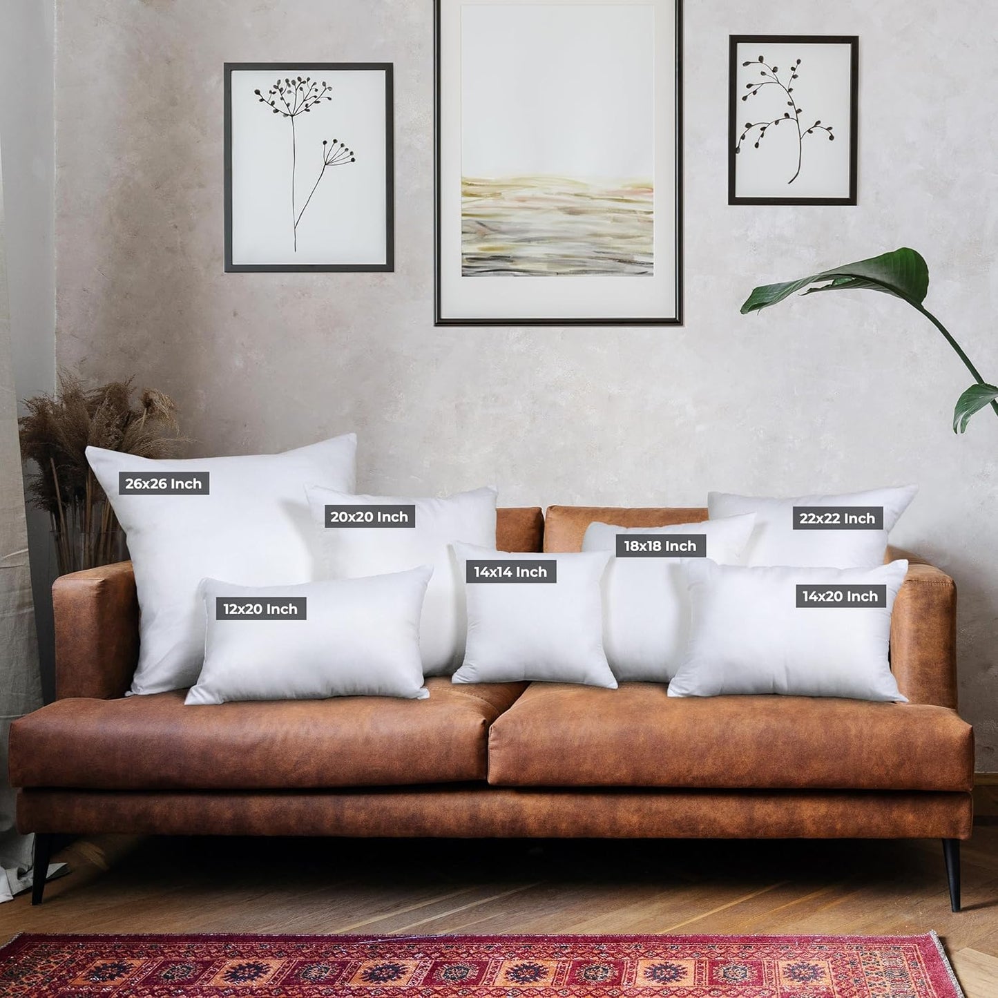 Utopia Bedding Throw Pillows (Set of 4, White), 14 x 20 Inches Pillows for Sofa, Bed and Couch Decorative Stuffer Pillow