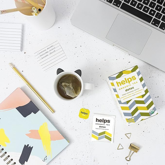HELPS TEAS | Helps Detox Tea | Organic herbal blend of Horsetail, Green Tea, Herbal Lemon, Ulmaria and Rosemary that facilitate naturally our detox and depurative process. 16 Tea Bags - Bloomnest