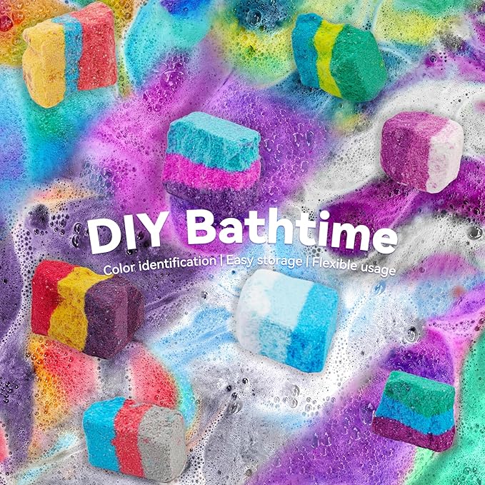 Bath Bombs Color Fizzies for Kids: 8 Pcs Scented Potion Bottles 14 Colors Water Tablets Organic Natural Shower Steamers Fun Science Toddler Foams Bubbles Sets Birthday Gift for Girls Boys Ages 3+ 4-8 - Bloomnest