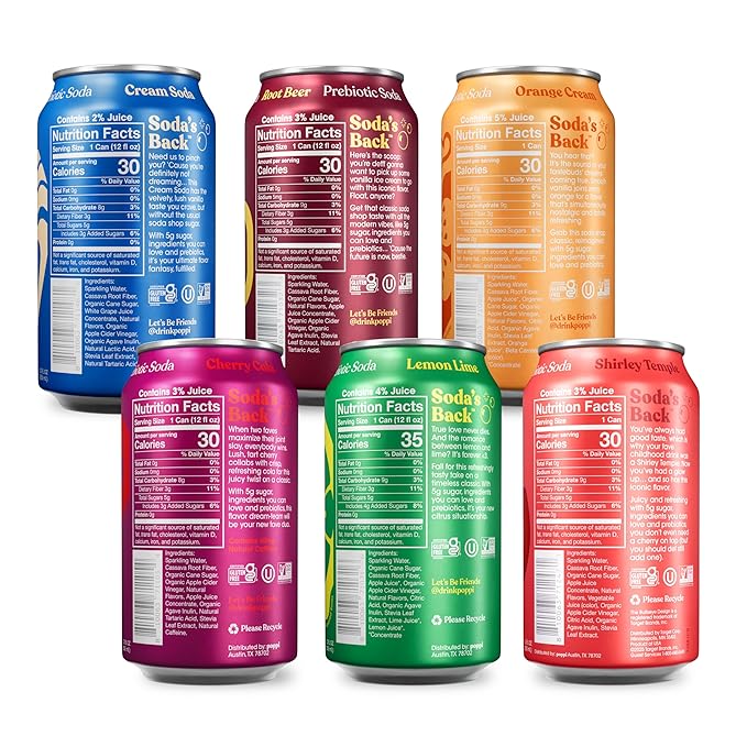 Poppi Sparkling Prebiotic Soda Beverage with Apple Cider Vinegar, Seltzer Water and Fruit Juice, Major Mix Variety Pack 12 Fl Oz, Pack of 12, Packaging May Vary - Bloomnest