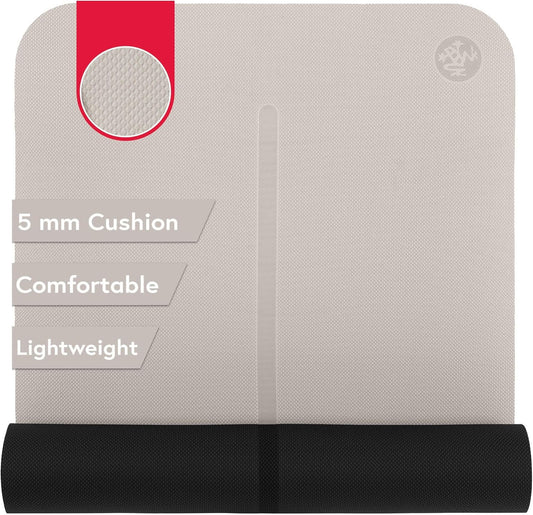 Manduka Begin Yoga Mat 68" - 5mm Cushioning | Comfortable, Lightweight & Reversible with Alignment Stripe | Budget-Friendly | 68 x 24 inches