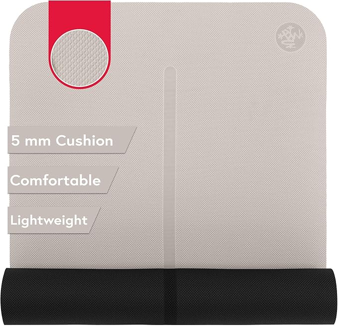 Manduka Begin Yoga Mat 68" - 5mm Cushioning | Comfortable, Lightweight & Reversible with Alignment Stripe | Budget-Friendly | 68 x 24 inches - Bloomnest