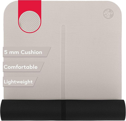 Manduka Begin Yoga Mat 68" - 5mm Cushioning | Comfortable, Lightweight & Reversible with Alignment Stripe | Budget-Friendly | 68 x 24 inches - Bloomnest