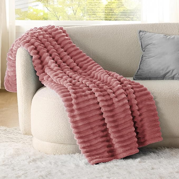 Bedsure GentleSoft Brick Dust Fleece Twin Blanket for Couch - Cozy Soft Blankets for Women, Cute Small Throws for Girls, 60x80 Inches - Bloomnest