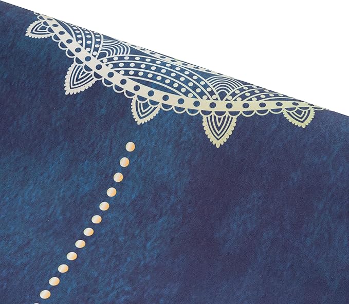 Yvonne Mandala Majesty Yoga Mat - 4mm (1/6”) Thick, Non-Slip, Eco-Friendly Natural Rubber, Ultra Grip, Durable & Sweat-Resistant for Home, Studio & Hot Yoga – Free Carrying Strap Included - Bloomnest