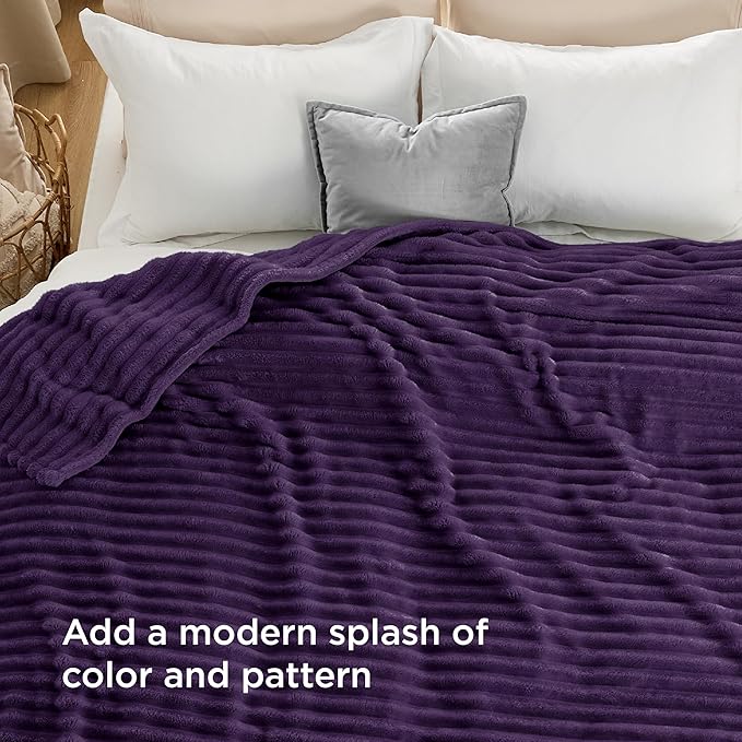 Bedsure GentleSoft Purple Fleece Blanket for Couch - Super Soft Cozy King Blankets for Women, Cute Small Blanket for Girls, 108x90 Inches - Bloomnest