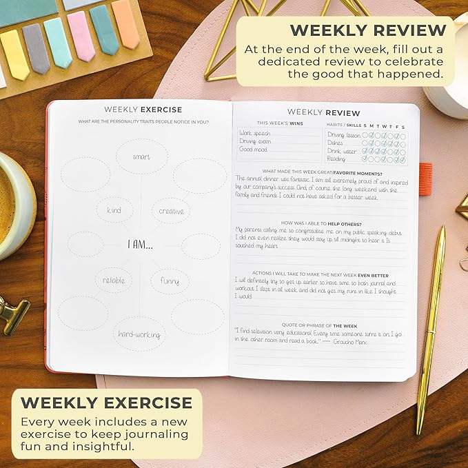 Clever Fox Gratitude Journal – Happiness, Positivity & Affirmation Daily Journal – Inspirational Daily Notebook – 3 Months, A5 (Orange) - Bloomnest