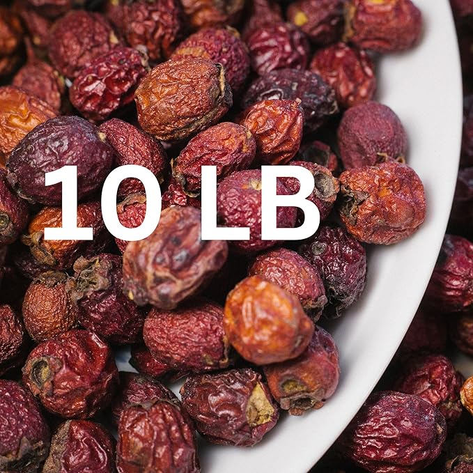Super Large Value Pack 10 LB - Organic Hawthorn Berry Tea - Hawthorne Berries Organic - Healthy Circulation, Heart, Pressure Balance - Bloomnest