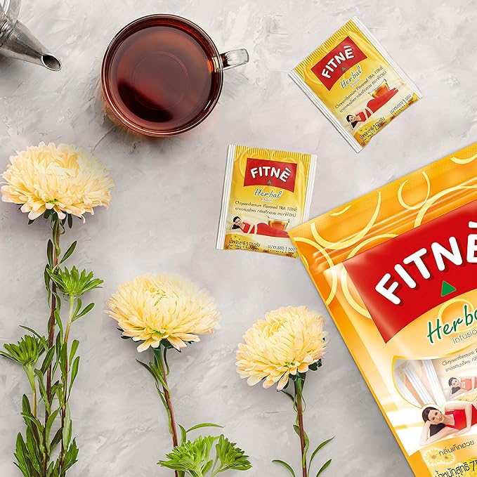 FITNÈ Chrysanthemum Herbal Tea Senna Infusion Smooth Mild Soothing Beverage Natural Gentle Detox Cleanse No Calories Caffeine Free, 60 Tea Bags - Bloomnest