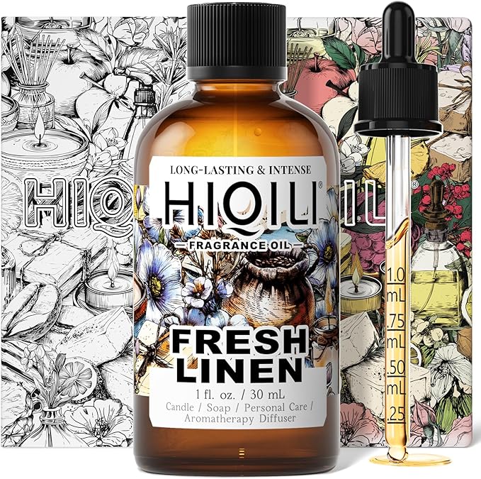 HIQILI Fresh Linen Fragrance Oil for Candle & Room Spray Making, Add to Dryer Balls, Freshie Scents for Essential Oil Diffuser - 1 Fl Oz - Bloomnest