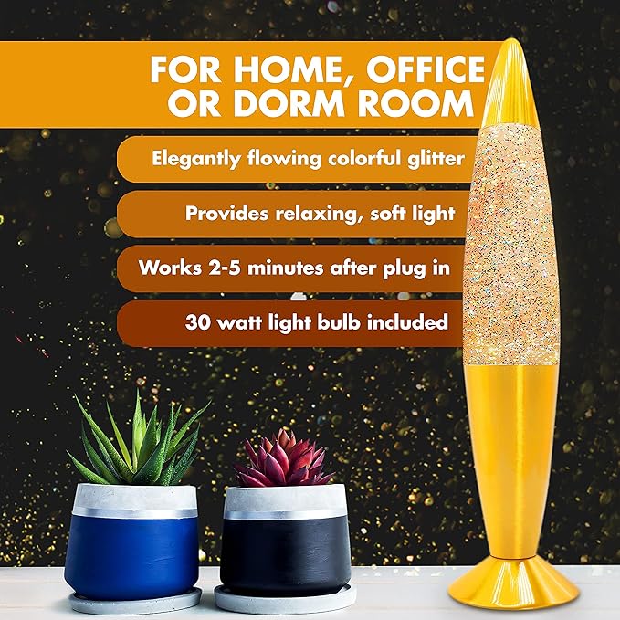 Jambo 16-Inch Rainbow Glitter Lamp I Beautiful Liquid Lamp I Entertaining for Adults and Kids I Perfect Holiday Gift - Bloomnest