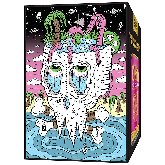 Liquid Death Soda-Flavored Sparkling Water - Piña Killada (Classic Piña Colada), Less Sugar*, Huge Flavor, No Caffeine, No Artificial Sweeteners, 12 Fl Oz (Pack of 12) - Bloomnest