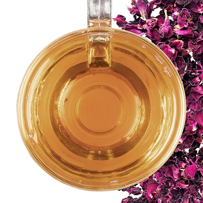 BREWIX, Pure Dried Rose Petals Loose Tea (25+ Cups,1.76oz/50g) Edible Flowers for Cocktails,Garnishing & Drinks, Tea,Baking,Desserts,Bread,Cake,Bath,DIY Skincare Edible Rose Petals in Resealable Bag - Bloomnest