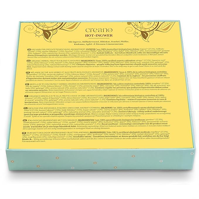 Creano Organic Herbal Tea Gift Set ‘Tea Lovers’ – 9 pyramid tea bags in 9 cute shapes to give as gifts – 22.5g* - Bloomnest