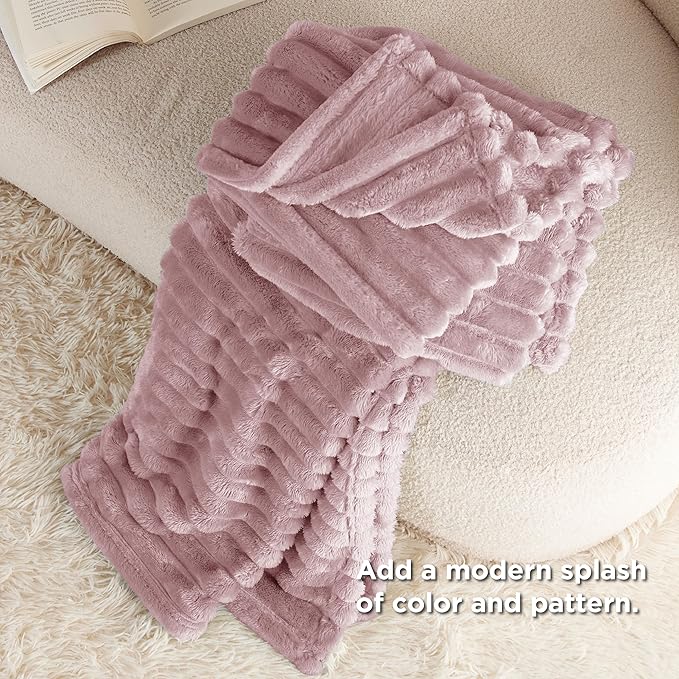 Bedsure GentleSoft Pink Fleece Blanket for Couch - Cozy Soft Blankets for Women, Cute Small Throws for Girls, 50x70 Inches - Bloomnest