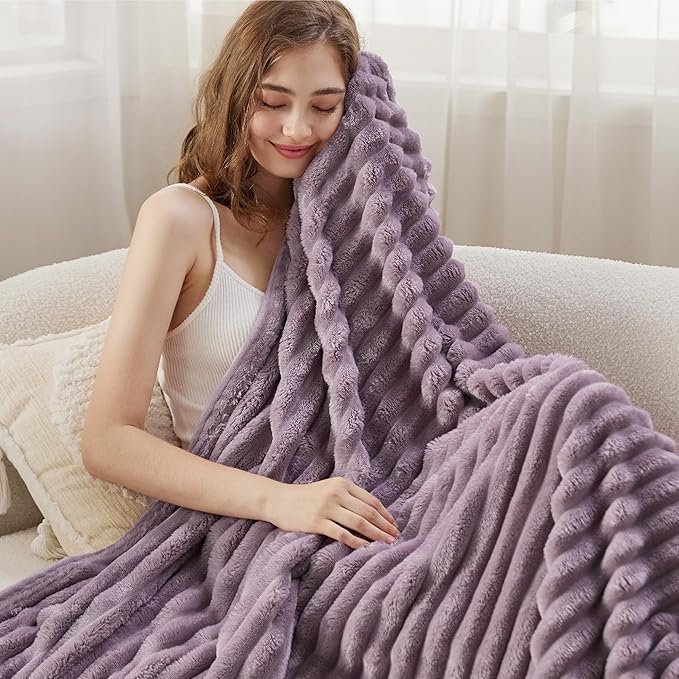 Bedsure GentleSoft Light Purple Fleece Blanket for Couch - Cozy Soft Blankets for Women, Cute Small Throws for Girls, 50x70 Inches - Bloomnest