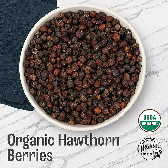 J Mac Botanicals, Organic Dried Hawthorn Berries Whole (16 oz) Hawthorn berry from Eastern Europe, certified Organic hawthorn berry tea, Hawthorne berries bulk resealable bag, Dried Hawthorn berries - Bloomnest
