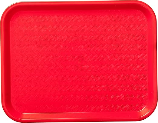 Carlisle FoodService Products CT101405 Cafe Standard Plastic Cafeteria/Fast Food Tray, NSF Certified, BPA Free, 14" Length x 10" Width, Red (Pack of 24) - Bloomnest