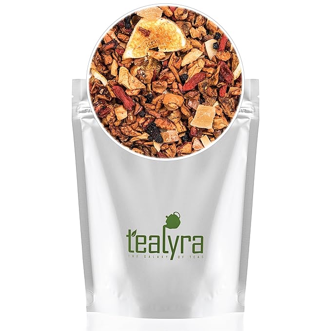 Tealyra - Superfruit Mango - Goji Berries - Pineapple - Pomegranate - Fruity Herbal Loose Leaf Tea - Hot or Iced - Vitamin and Antioxidant Rich - No Caffeine - 224g (8-ounce) - Bloomnest