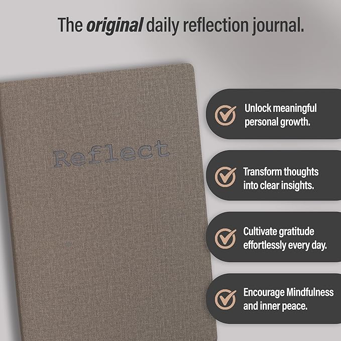 MindPanda Reflect Journal - The Ultimate Guided Journal with Daily Prompts For Gratitude, Mindfulness & Daily Reflection - Mood Tracker & Gratitude Log for Happiness & Self Care. Premium Non-Bleed - Bloomnest