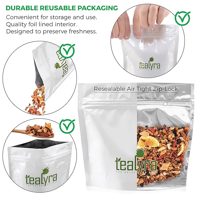 Tealyra - Superfruit Mango - Goji Berries - Pineapple - Pomegranate - Fruity Herbal Loose Leaf Tea - Hot or Iced - Vitamin and Antioxidant Rich - No Caffeine - 224g (8-ounce) - Bloomnest