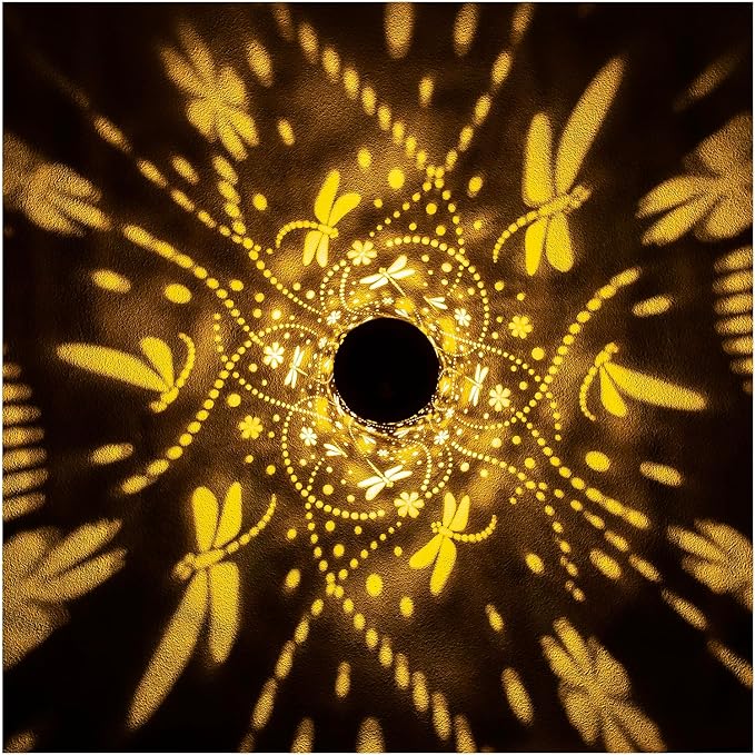 2 Pack Dragonfly Solar Lanterns Outdoor Waterproof Hanging Solar Lights Dragonfly Gifts for Women Men Metal Decorative LED Lights for Garden Decor,Yard,Patio,Lawn,Tabletop,Pathway,Landscape - Bloomnest