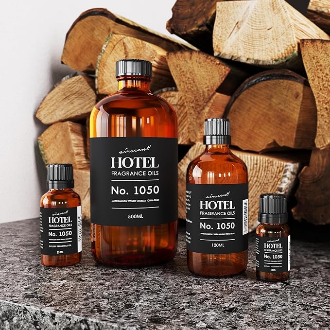 AirScent Warm Vanilla Ritzy Hotel Fragrance Oil No. 1050 - Marshmallow Vanilla Tonka Bean - Hotel Diffuser Oil for Ultrasonic and Waterless Diffusers and Crafting - 120 mL, 4 fl oz Dropper Bottle - Bloomnest