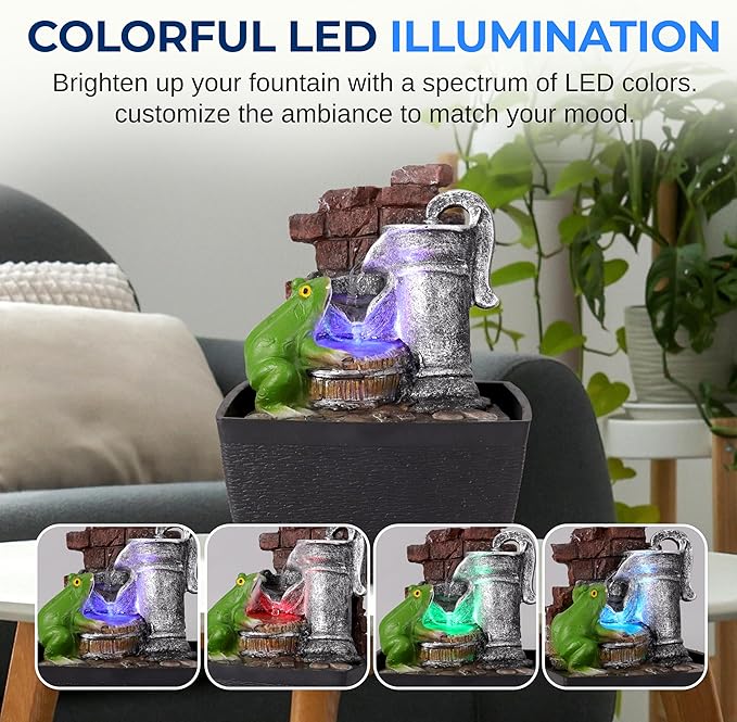 SereneLife Tabletop Water Fountain, Home Decor Soothing Sound Machine with Automatic Pump, Zen Relaxing Decor for Meditation, Perfect Holiday Thanksgiving Christmas Gift, 6.7" Tall