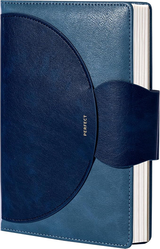 CAGIE Lined Journal for Women, 100GSM Leather Journals for Writing with Buckle Closure,A5 Hardcover Diary Journaling Notebooks for Business Work School Note Taking 5.9" x8.59 (Blue) - Bloomnest