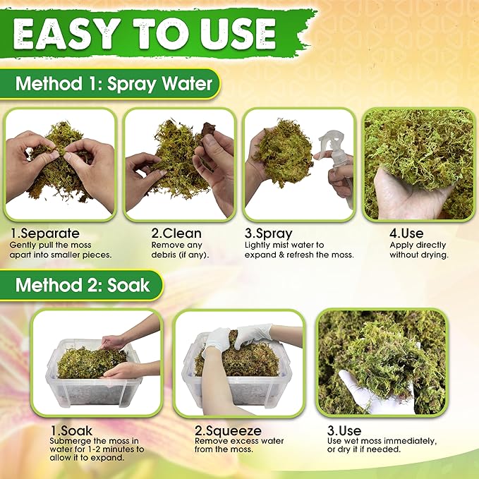 DUSPRO Dried Moss for Potted Plants, Forest Orchid Moss for Potting Mix, Sphagnum Potting Moss for Plants Indoor, Real Moss Soil Cover for Houseplant (2.1 LBS) - Bloomnest