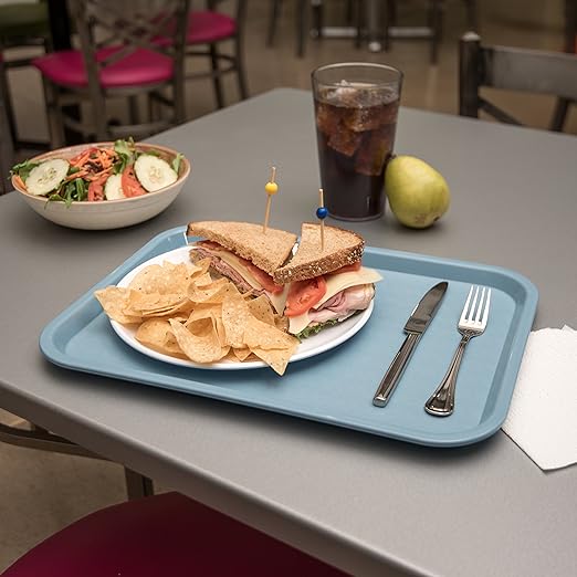 Carlisle FoodService Products Plastic Tray, 12" x 16" | Slate | Pack of 2 | Cafe | Fast Food - Bloomnest