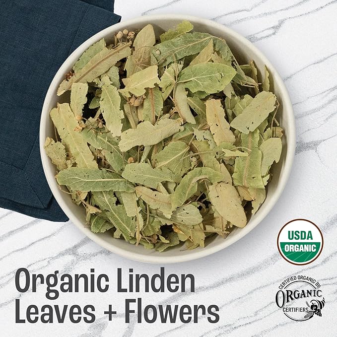 J Mac Botanicals, Organic Linden Leaf and Flower, Whole Leaves and Flowers - Bloomnest