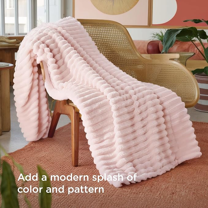 Bedsure GentleSoft Pink Throw Blanket for Couch - Cozy Soft Valentines Blankets Gifts for Women, Spring Cute Small Fleece Throws for Girls, Pink Decor for Home Room, Crystal Pink, 50x60 Inches - Bloomnest