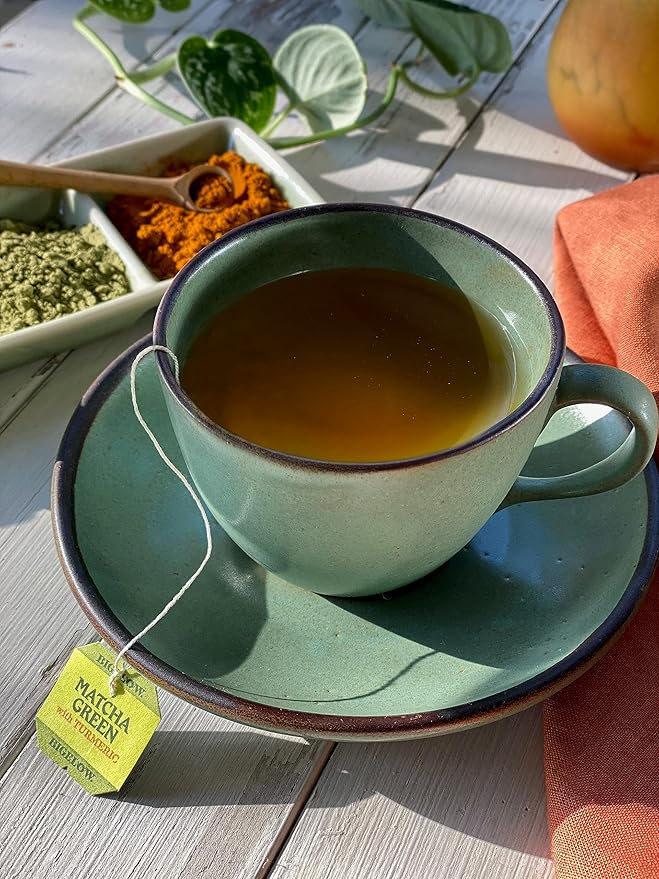 Bigelow Tea Matcha Green Tea with Turmeric, Caffeinated Tea with Turmeric, 18 Count Box (Pack of 6), 108 Total Tea Bags - Bloomnest