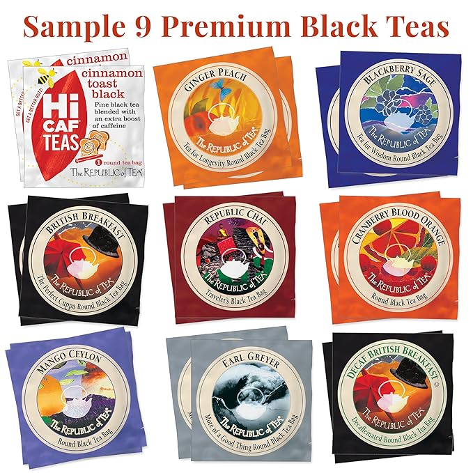 The Republic of Tea – Premium Assortment of Teas & Herbs, 40 Individually Wrapped Tea Bags (Pack of 2) - Bloomnest