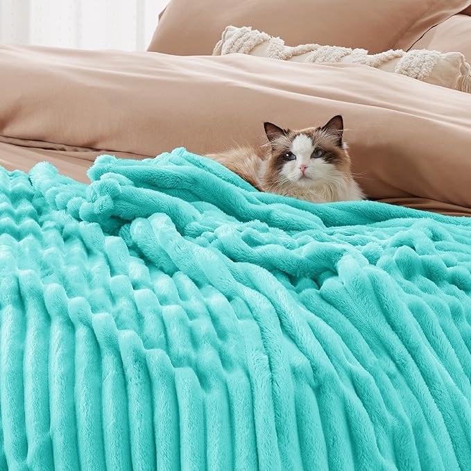 Bedsure GentleSoft Blue King Size Blanket for Bed - Cozy Soft Blankets for Women, Cute Small Fleece Throws for Girls, Birthday Gifts for Women Decor Gifts for Mom, Blue Fog, 108x90 Inches - Bloomnest