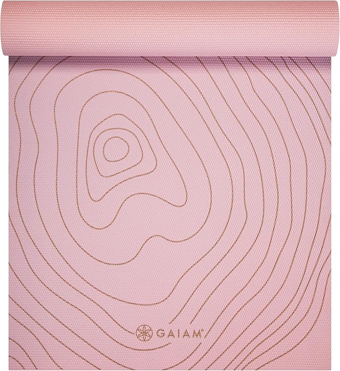 Gaiam Yoga Mat - Premium 6mm Print Extra Thick Non Slip Exercise & Fitness Mat for All Types of Yoga, Pilates & Floor Workouts (68"L x 24"W x 6mm Thick) - Bloomnest