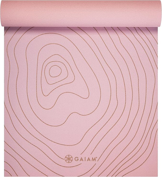 Gaiam Yoga Mat - Premium 6mm Print Extra Thick Non Slip Exercise & Fitness Mat for All Types of Yoga, Pilates & Floor Workouts (68"L x 24"W x 6mm Thick) - Bloomnest