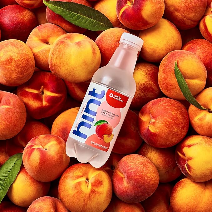 Hint Fruit-Infused Bottled Water, Georgia Peach - Sugar Free Flavored Water with Zero Calories, Naturally Flavored, and No Artificial Sweeteners - 16 Fl Oz (Pack of 12) - Bloomnest
