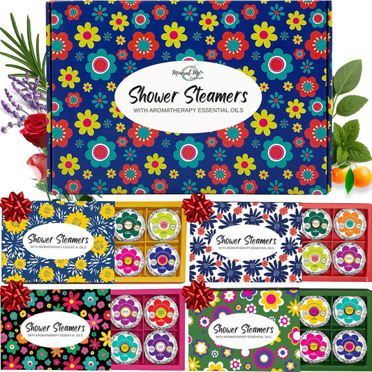 Shower Steamers for Women Gift Set – 24 Pack (4 Boxes of 6), Aromatherapy Shower Bombs w/Essential Oils, Relaxing Shower Melts, Perfect Spa Gift for Christmas, Stocking Stuffers for Women, Men, Teens