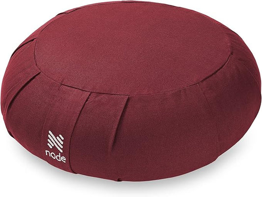 Zafu Meditation Cushion, 15" Round Buckwheat Yoga Pillow with Organic Cotton Cover - Bloomnest