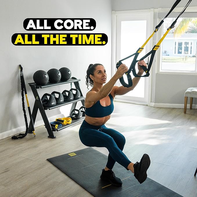 TRX PRO3 Suspension Trainer System, Durable Design for Cross-Training, Weight Training, HIIT Training & Cardio, Includes 3 Anchor Solutions for Indoor & Outdoor Home Gyms - Bloomnest