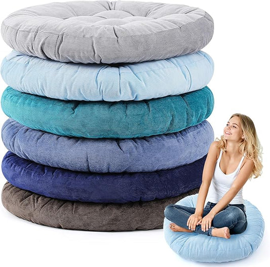 Jerify 6 Pcs Round Floor Pillows Cushions 22 x 22 Inch Meditation Floor Pillow Large Floor Pillow for Kids and Adults Meditation Cushion Large Pillows for Floor Seating Yoga Room Office (Dark Colors) - Bloomnest