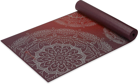 Gaiam Yoga Mat - Premium 6mm Print Extra Thick Non Slip Exercise & Fitness Mat for All Types of Yoga, Pilates & Floor Workouts (68"L x 24"W x 6mm Thick)