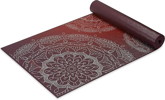 Gaiam Yoga Mat - Premium 6mm Print Extra Thick Non Slip Exercise & Fitness Mat for All Types of Yoga, Pilates & Floor Workouts (68"L x 24"W x 6mm Thick) - Bloomnest