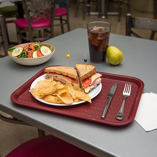 Carlisle FoodService Products CT121661 Café Standard Cafeteria / Fast Food Tray, 12" x 16", Burgundy - Bloomnest