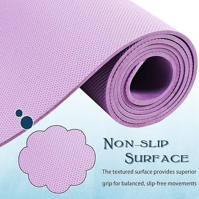10 Pack Yoga Mats Bulk, 68'' x 24'' x 4mm Thick Yoga Mats for Kids and Adult Gym Mats Bundle Latex Free Exercise Mats with Non Slip Texture for Outdoor Yoga, Pilates or Workout (Multicolor) - Bloomnest